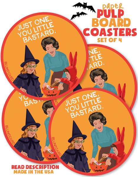 Paper-Pulp Board 4 Coaster set Just One Halloween