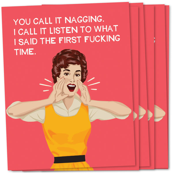 Nagging-Six Pack-Wholesale A2 Greeting Card