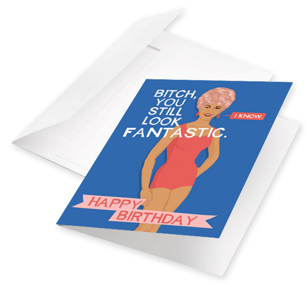 Funny birthday card includes a white envelope    